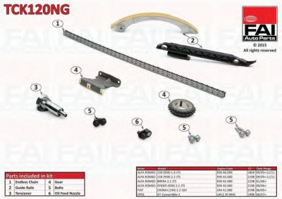 FAI AUTOPARTS tck120ng -  Комплект цепи привода распредвала